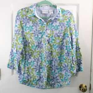Alfred Dunner Button Down Floral Top